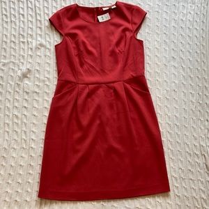 Pink Loft Sheath Dress with Cap Sleeves and Pockets